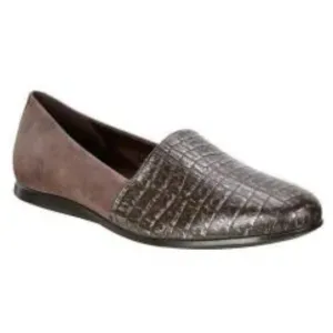 Ecco women’s Touch 15 Ballerina 2.0 flats shoes brown leather &amp; suede SZ 7.5 /38