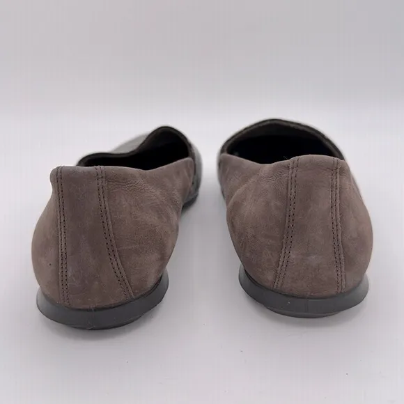 Ecco women’s Touch 15 Ballerina 2.0 flats shoes brown leather &amp; suede SZ 7.5 /38