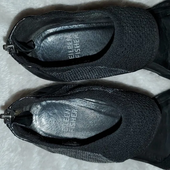 EILEEN Fisher Ogden Stretch-Knit Two-Piece Wedge Sneaker Size 7.5