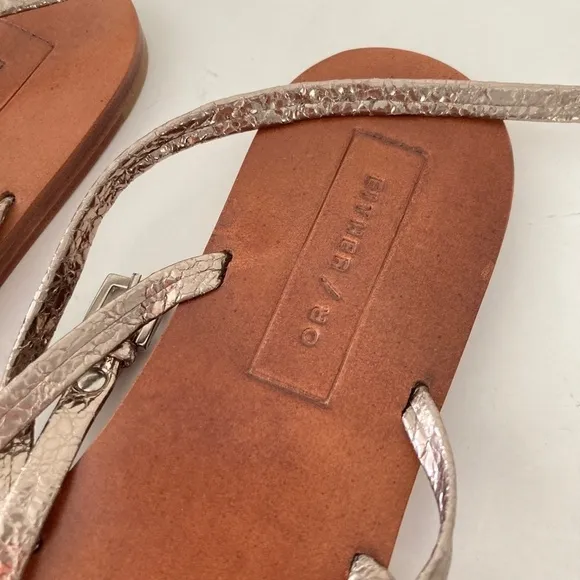 Either Of Anthropologie Gold Strappy Flat Dress Sandals Sz 9