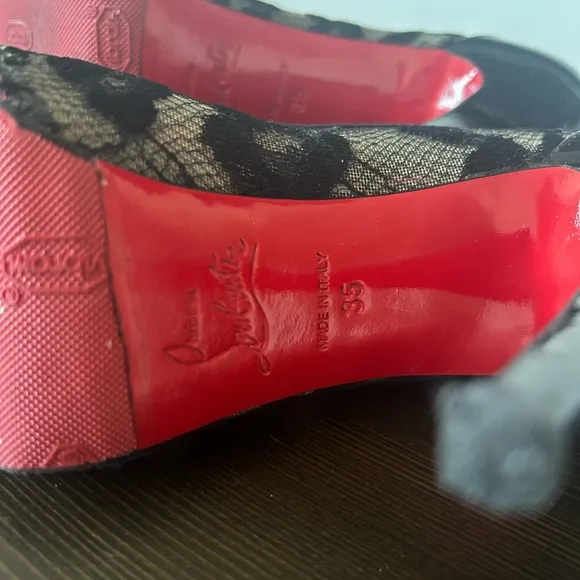 Elegant Black Lace Peep-Toe Heels