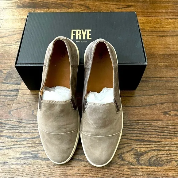 EUC Frye Grey Gemma Cap Slip-on Suede Shoes Sz‎ 10