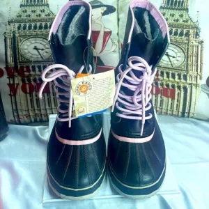 (F) Sorel Premium Waterproof Boots Black/PinkWomen's size 10