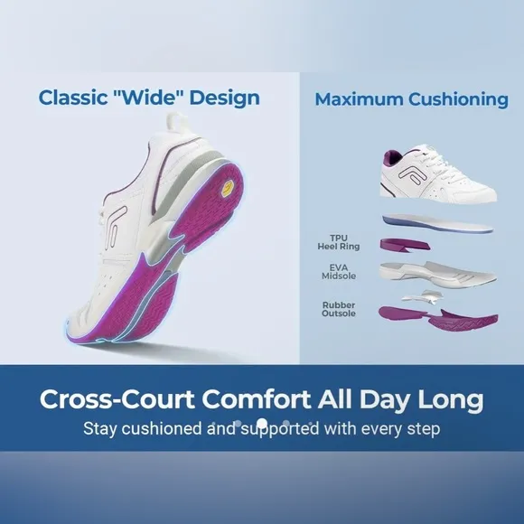 FitVille Women's Court Tennis Amadeus V5