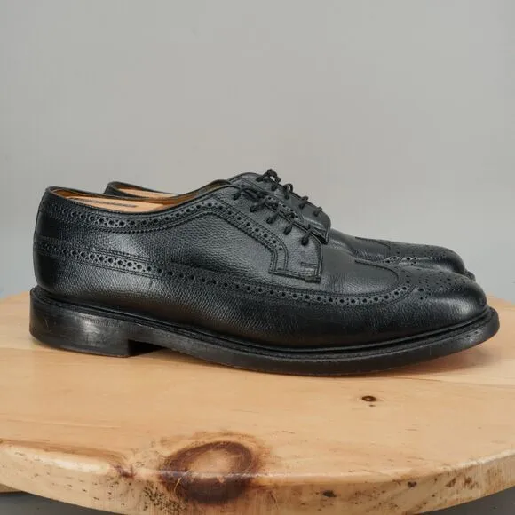 Florsheim Imperial Longwing Brogue Mens Size 10 EEE Wide Black Leather Shoes