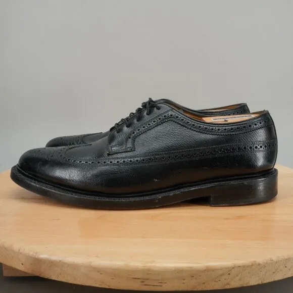 Florsheim Imperial Longwing Brogue Mens Size 10 EEE Wide Black Leather Shoes
