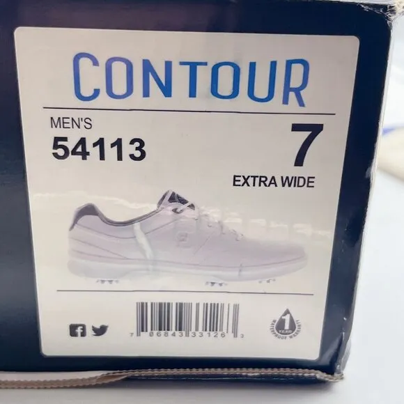 FootJoy Contour Series 54113 Mens Golf Shoes Sneakers White US 7 WW Extra Wide