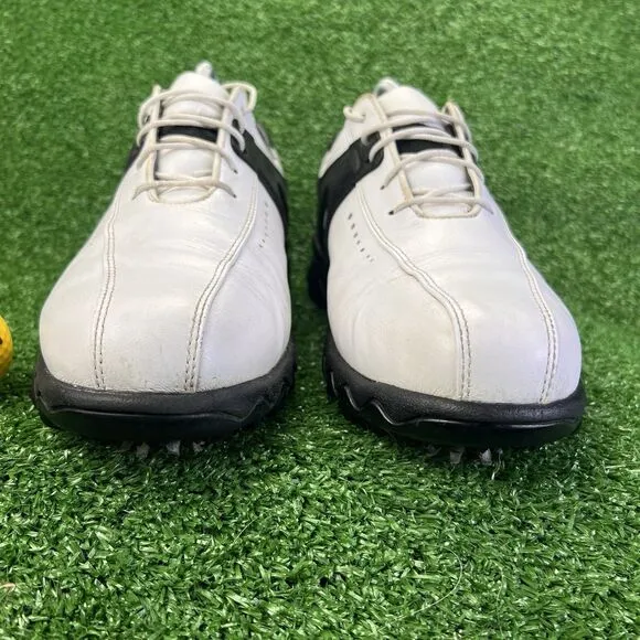 Footjoy Contour Series Men's 8 WIDE Golf Shoes Black White 54175 Leather Spikes