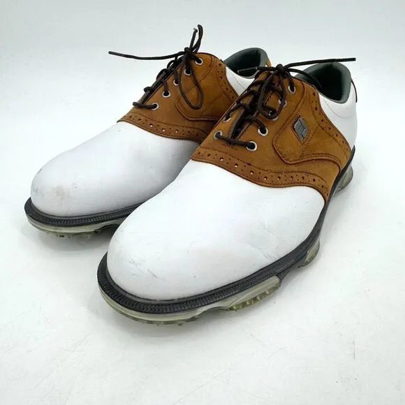 FOOTJOY DryJoy Tour White Brown Golf Shoes Size 9 Style# 53699
