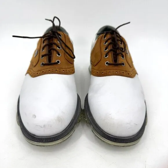 FOOTJOY DryJoy Tour White Brown Golf Shoes Size 9 Style# 53699