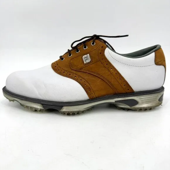 FOOTJOY DryJoy Tour White Brown Golf Shoes Size 9 Style# 53699