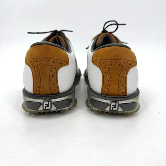 FOOTJOY DryJoy Tour White Brown Golf Shoes Size 9 Style# 53699