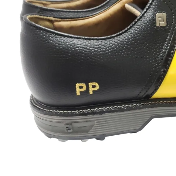 Footjoy Mens Premiere Series Packard Spikeless Golf Shoes Sz 10 Black Yellow