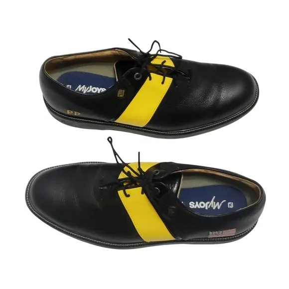 Footjoy Mens Premiere Series Packard Spikeless Golf Shoes Sz 10 Black Yellow