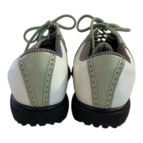 FOOTJOY WOMENS TRADITIONS OXFORD GOLF SHOES SIZE 6M STYLE 98215 WHITE AND GREEN