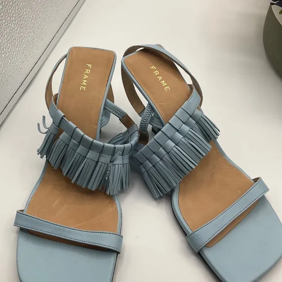 Frame   Le Borrego Leather Slingback Sandals