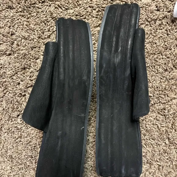 Free people black harbor platform sandals