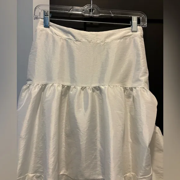 Free People Emery Drop Waist Midi Maxi Skirt cinch tie white XS NEW