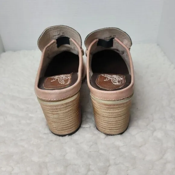 Freebird By Steven Collins Women's Mule Shoes Size 11  Vamp Blush Pink Snake