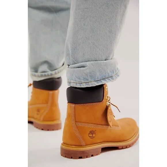 Free People x Timberland® Premium 6-Inch Lace-Up Waterproof Leather Boots Wheat