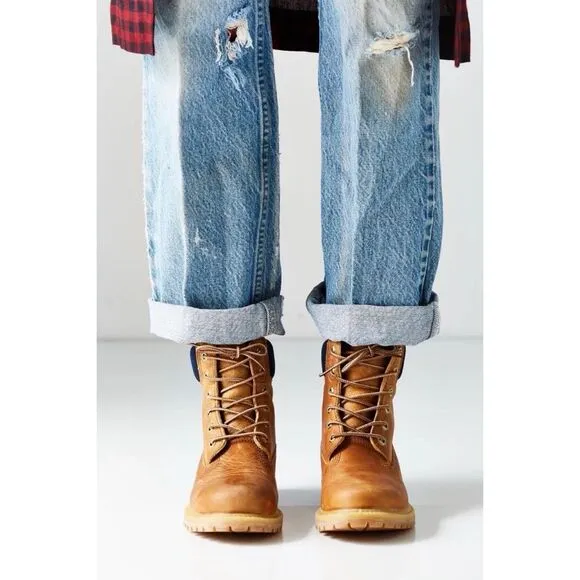 Free People x Timberland® Premium 6-Inch Lace-Up Waterproof Leather Boots Wheat