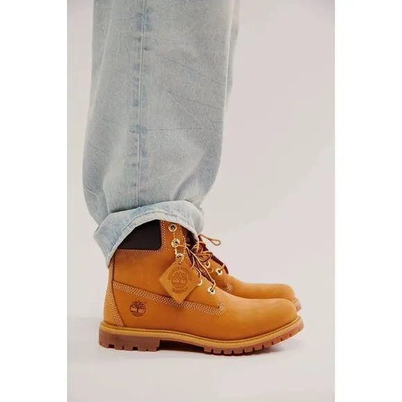 Free People x Timberland® Premium 6-Inch Lace-Up Waterproof Leather Boots Wheat