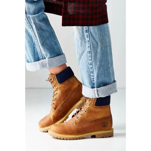 Free People x Timberland® Premium 6-Inch Lace-Up Waterproof Leather Boots Wheat