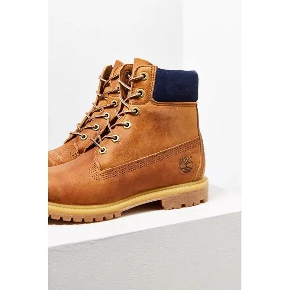 Free People x Timberland® Premium 6-Inch Lace-Up Waterproof Leather Boots Wheat