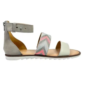 FRYE &amp; Co. Port 2 Band Faux Suede Ankle Strap Flat Sandals