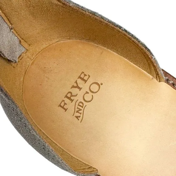 FRYE &amp; Co. Port 2 Band Faux Suede Ankle Strap Flat Sandals