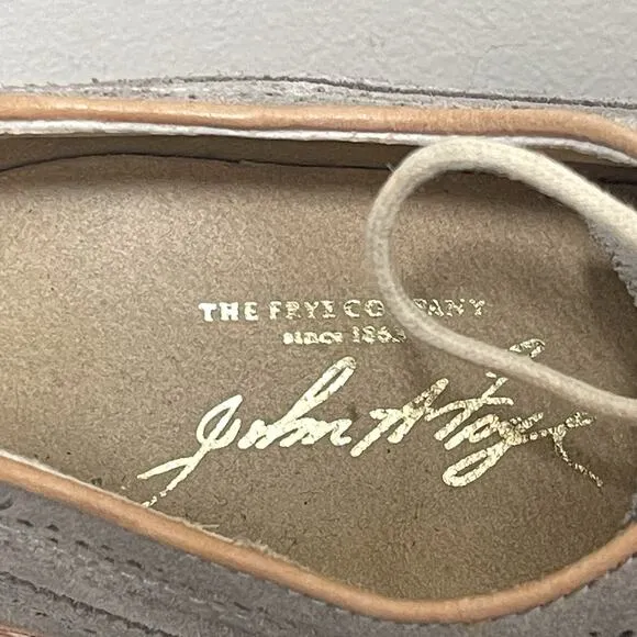 Frye Shoes Men 12 D James Gray Suede Leather Oxford Wingtip Goodyear Welt