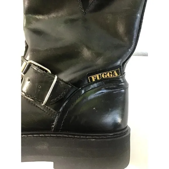 FUGGA Mens 8.5 Hunter Green Leather Boots Y2K