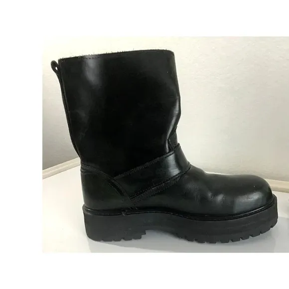 FUGGA Mens 8.5 Hunter Green Leather Boots Y2K