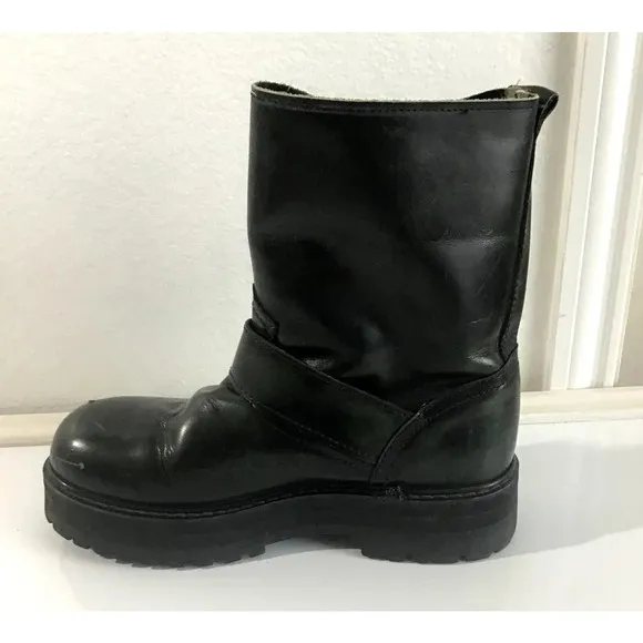 FUGGA Mens 8.5 Hunter Green Leather Boots Y2K