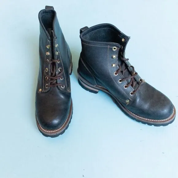 GBX Black Oil Resistant Lace Up Heavy Chunky Combat Boots Size Mens 10.5