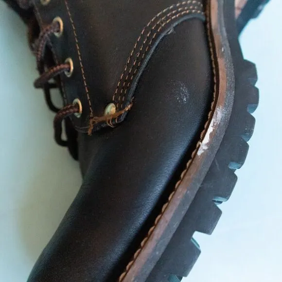 GBX Black Oil Resistant Lace Up Heavy Chunky Combat Boots Size Mens 10.5