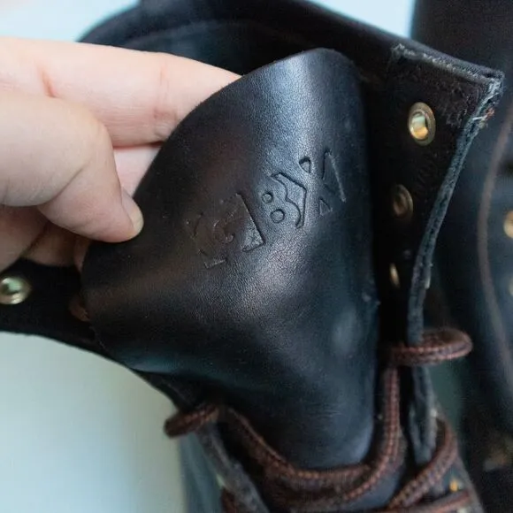 GBX Black Oil Resistant Lace Up Heavy Chunky Combat Boots Size Mens 10.5