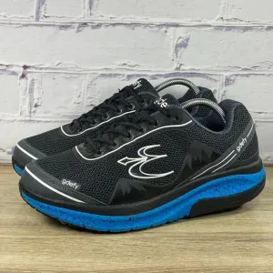 GDEFY Gravity Defyer Mighty Walk Black Blue Walking Shoes Men's 9.5 Extra Wide