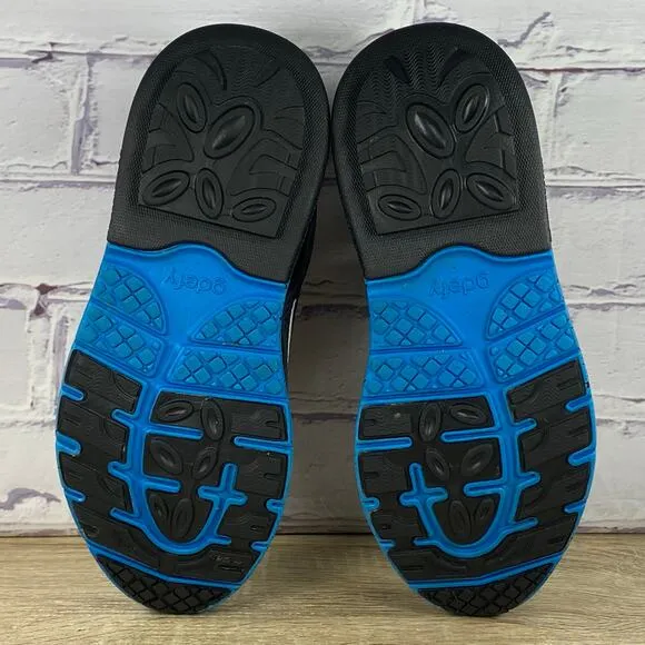 GDEFY Gravity Defyer Mighty Walk Black Blue Walking Shoes Men's 9.5 Extra Wide