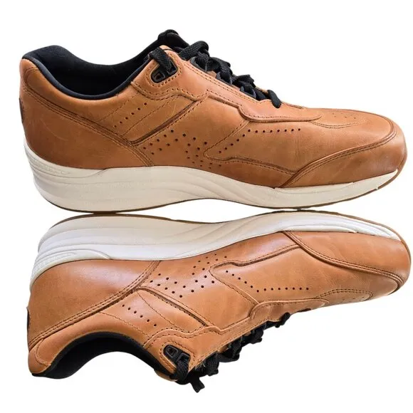 Gently USED SAS Mens Journey Lux Lace Up Tan Leather Walking Sneaker  11.5