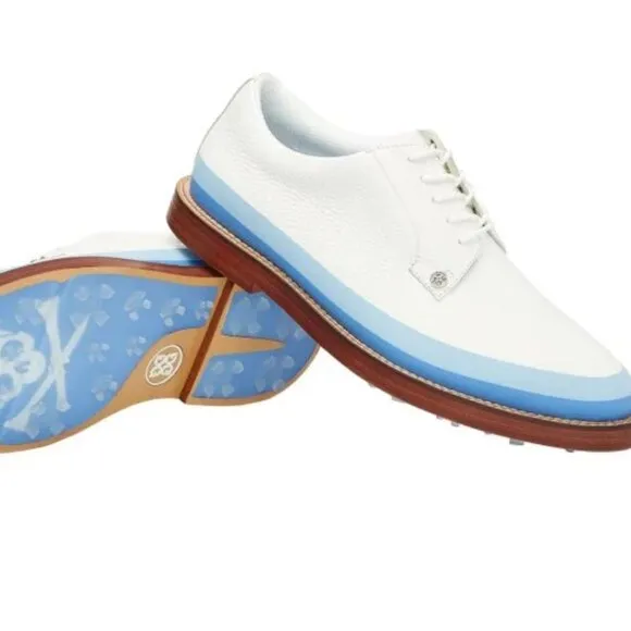 G/FORE Gallivanter Leather Luxe Sole Tuxedo Golf Shoes Snow New in Box $350