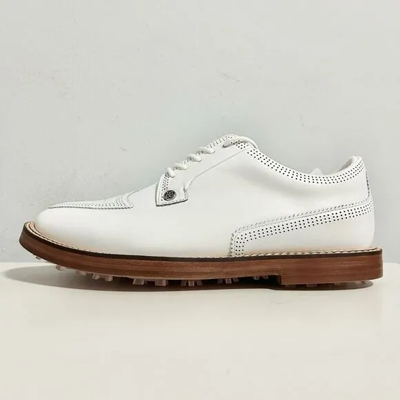 G/Fore Gallivanter Men’s Size 9.5 Perforated Brogue Snow Pink Brown Golf Shoes