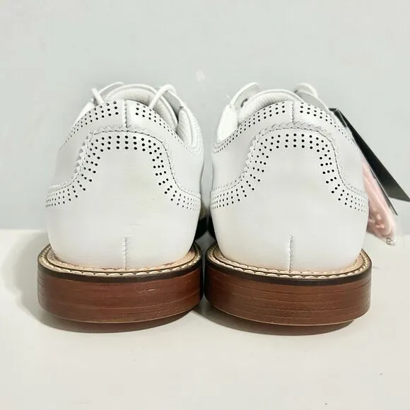G/Fore Gallivanter Men’s Size 9.5 Perforated Brogue Snow Pink Brown Golf Shoes
