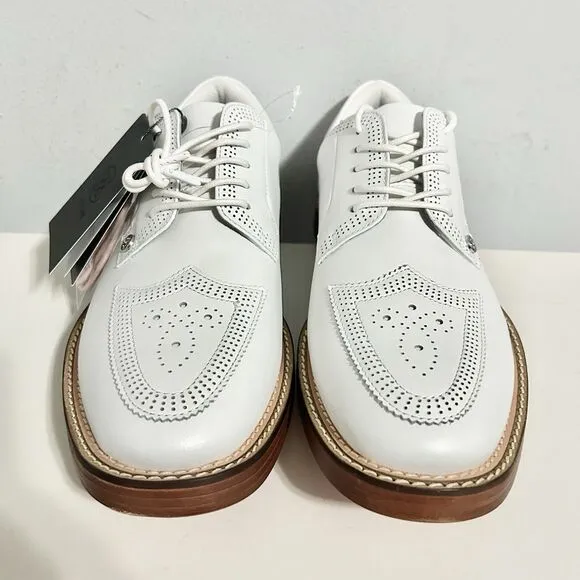 G/Fore Gallivanter Men’s Size 9.5 Perforated Brogue Snow Pink Brown Golf Shoes