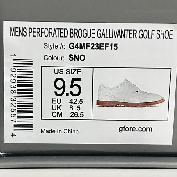 G/Fore Gallivanter Men’s Size 9.5 Perforated Brogue Snow Pink Brown Golf Shoes