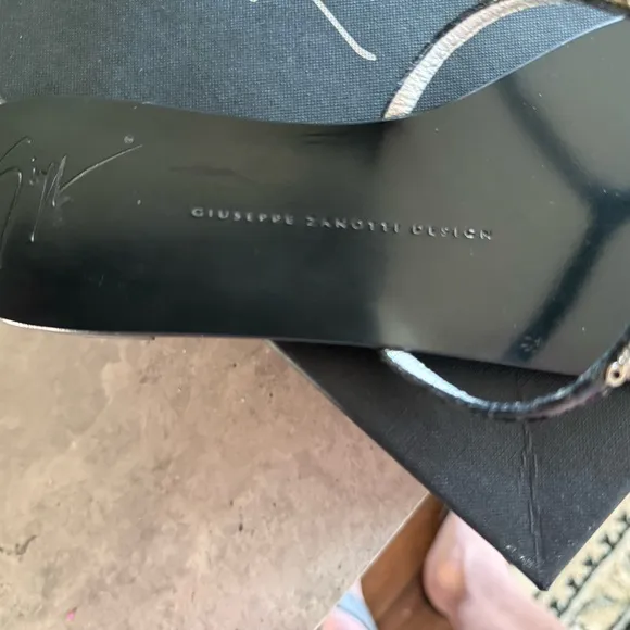 Giuseppe Zanotti Black Sandals with Silver Accents