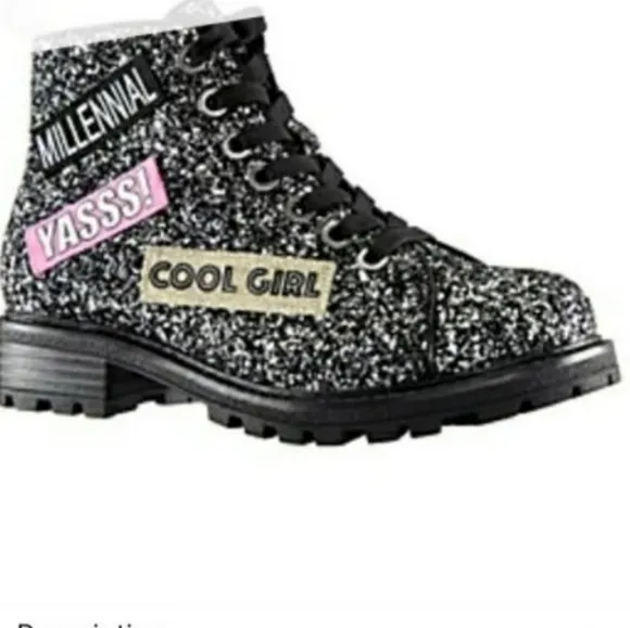 🌎GLITTER ankle boots excellent condition 3