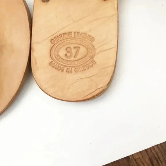 Gold Leather‎ Winged Greek Sandals Women’s Size 37 (US Women’s 6.5/7)