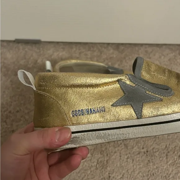 Golden Goose | Hanami Gold Metallic Leather Slip-on Sneakers Sz 35/5