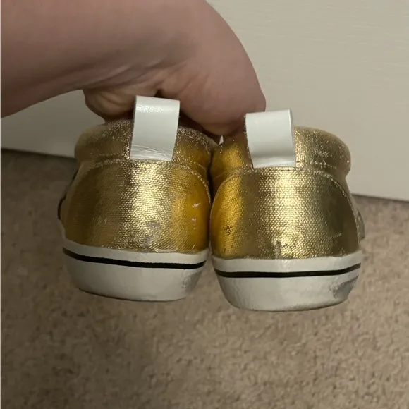 Golden Goose | Hanami Gold Metallic Leather Slip-on Sneakers Sz 35/5